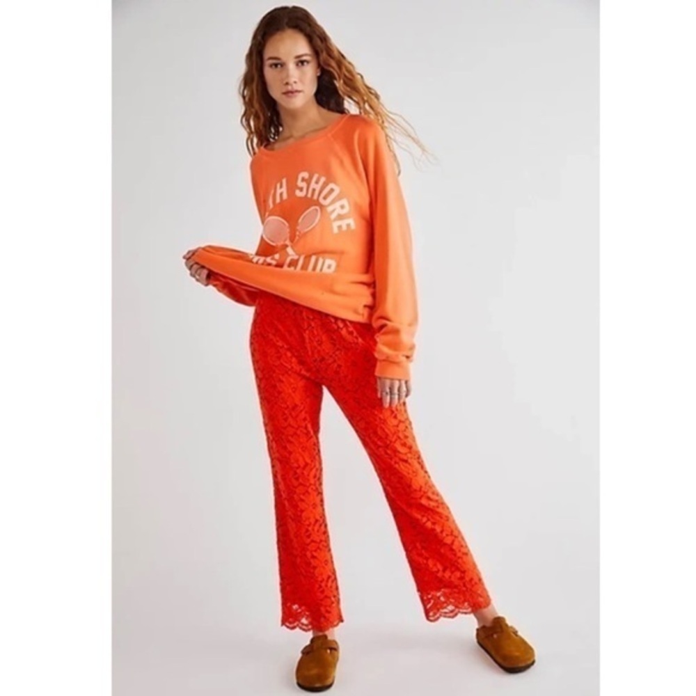Wild Laces Pull-On Crop Flare Pants FREE PEOPLE
